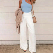Smocked Waist and Wide-Leg Pants for Women