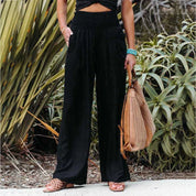 Smocked Waist and Wide-Leg Pants for Women