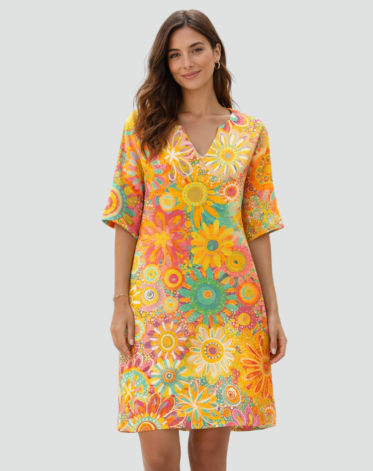Retro_Tuniekjurk_Met_Bloemenprint_En_V_Hals_Voor_Dames.png