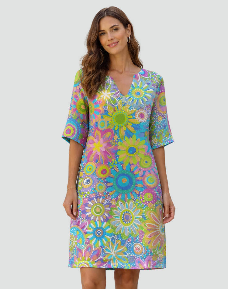 Retro_Tuniekjurk_Met_Bloemenprint_En_V_Hals_Voor_Dames_3.png
