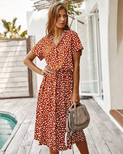 Rosalie Dress | Leopard Pattern Summer Midi Dress