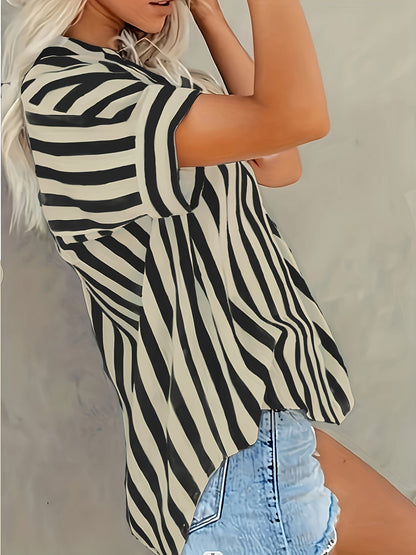 Bojana - Gestreepte blouse met korte mouwen