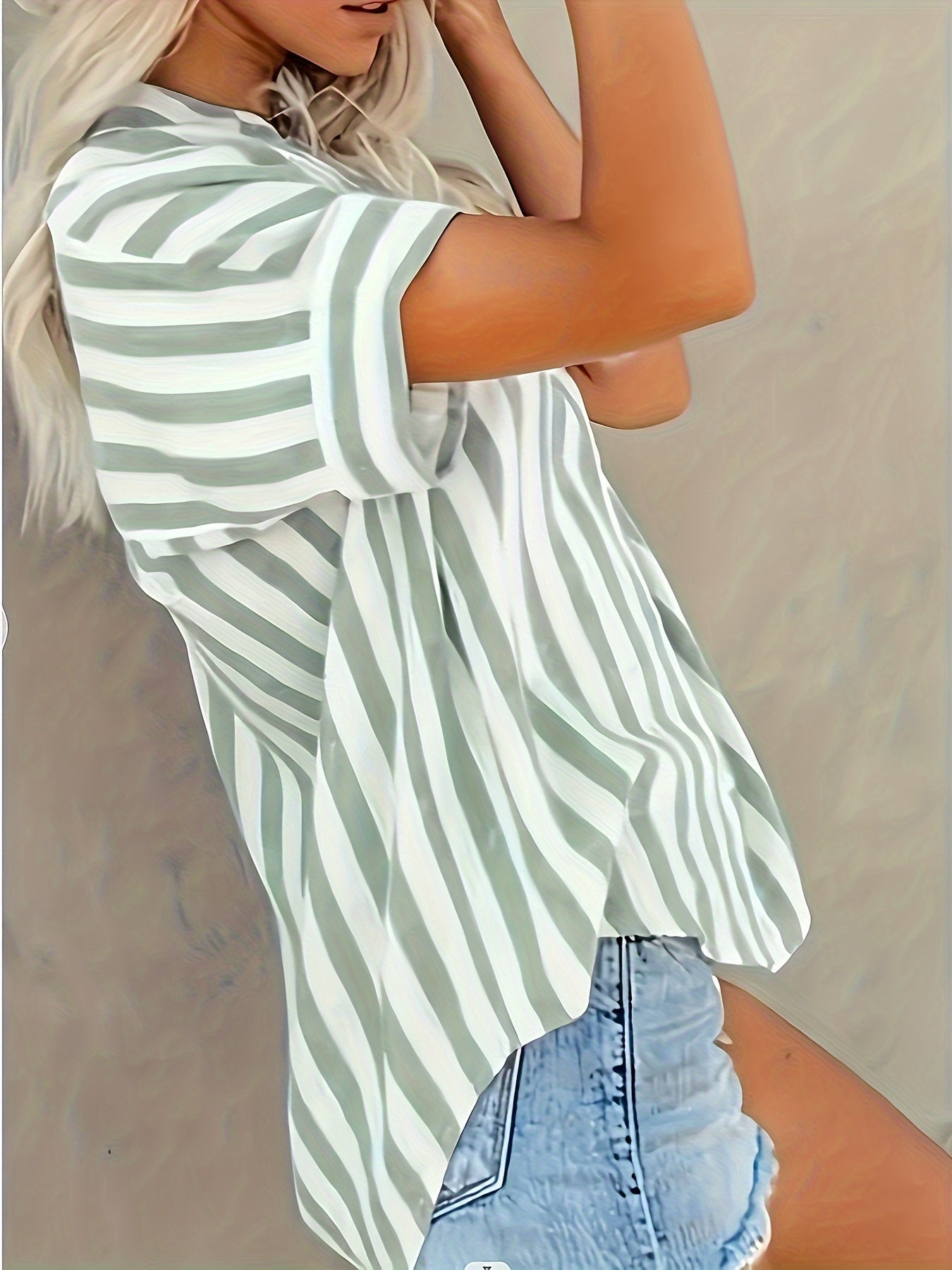 Bojana - Gestreepte blouse met korte mouwen