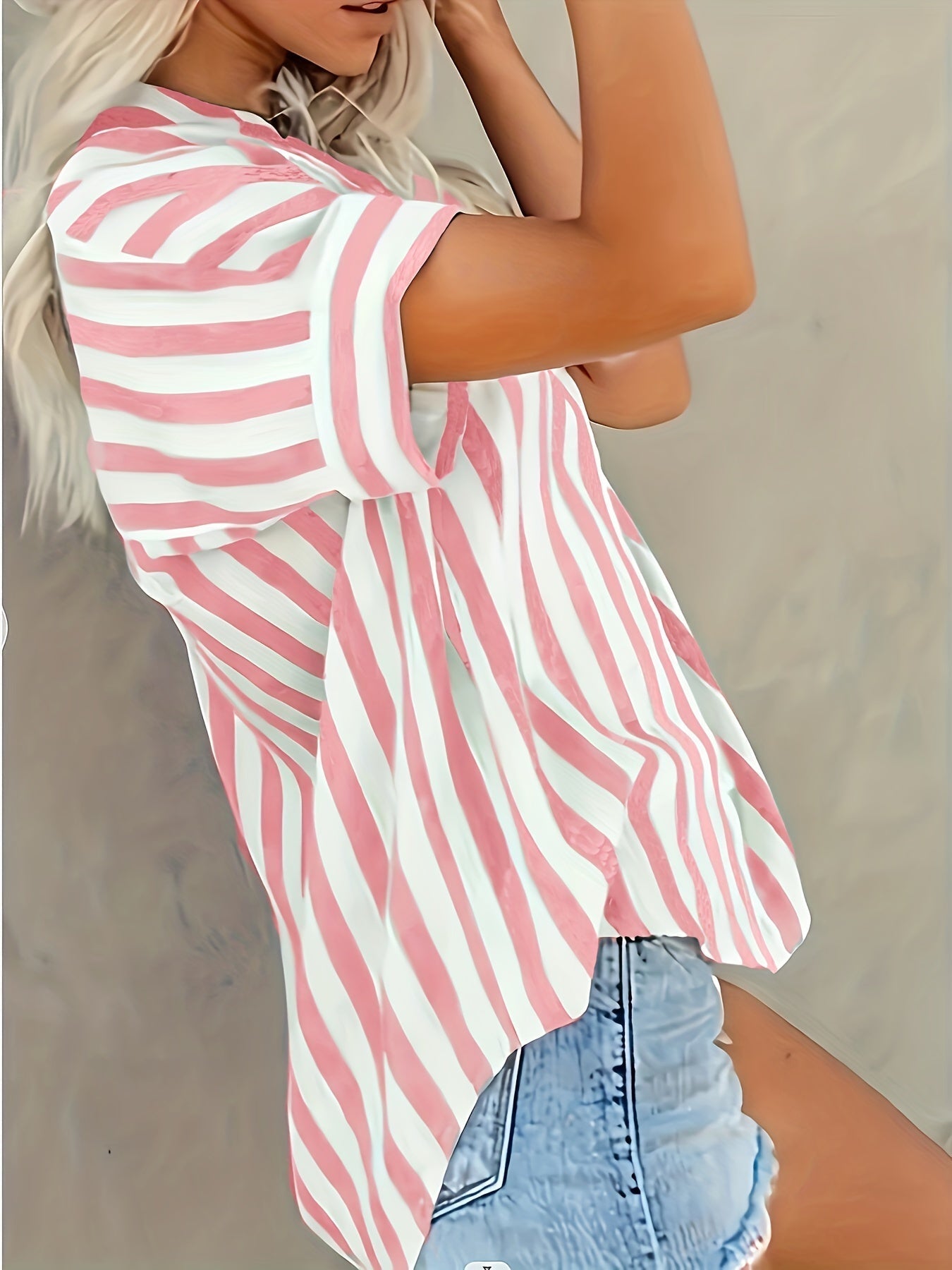 Bojana - Gestreepte blouse met korte mouwen