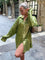 Dames Feestelijke Oversized Blouse met Pailletten en Kraag