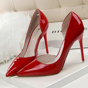 Patent Leather Pumps with Pointed Toe and Stiletto Heel for Women