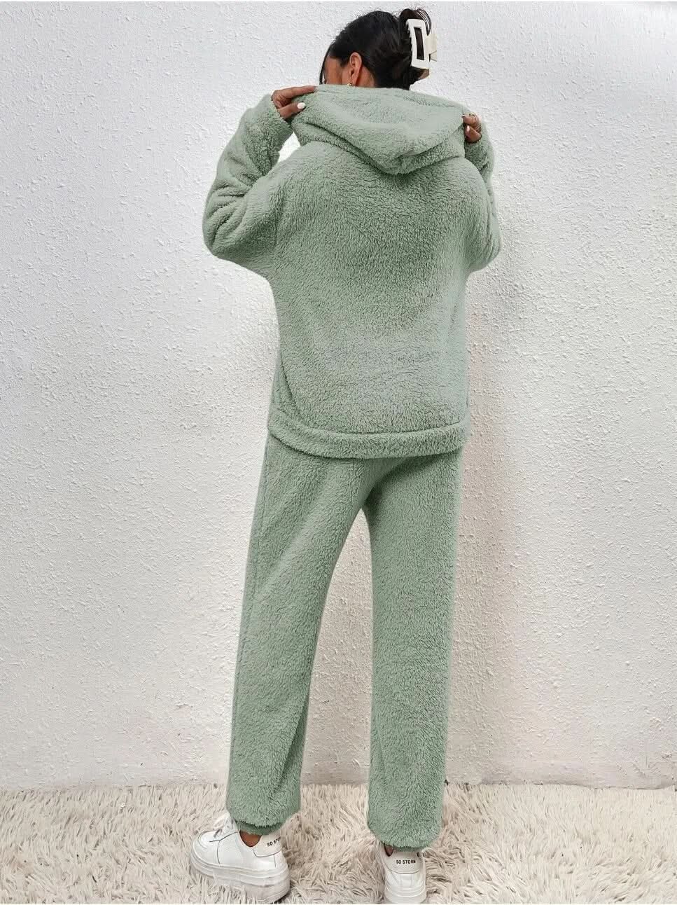 Zachte Teddy Loungewear Hoodie en Joggingpak voor Dames