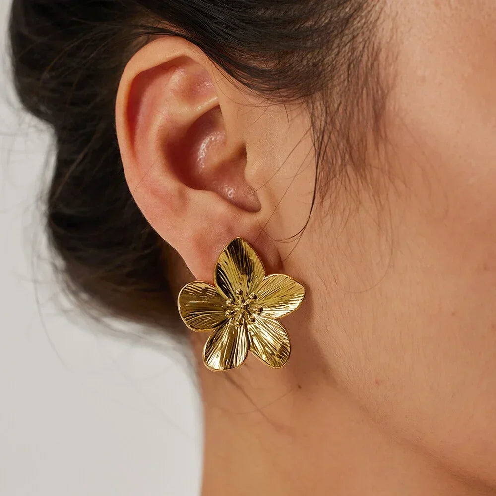 Sterre - Luxe Gouden Bloem Oorbellen