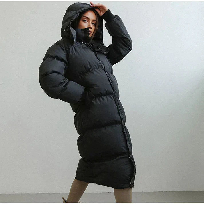 Warme Maxi Winter Puffer Jas Met Capuchon Voor Dames