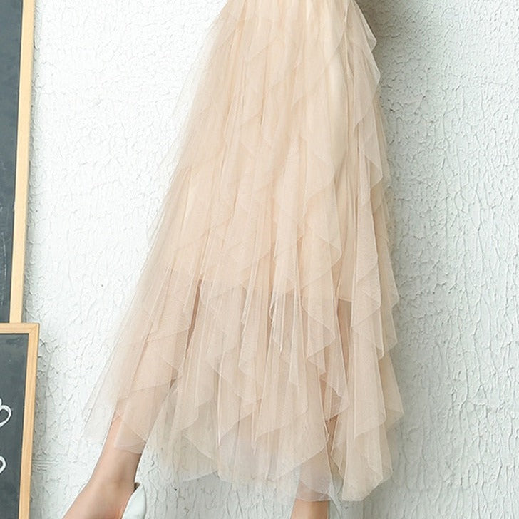 Romantic Maxi Skirt with Layered Tulle and Flowy Fit