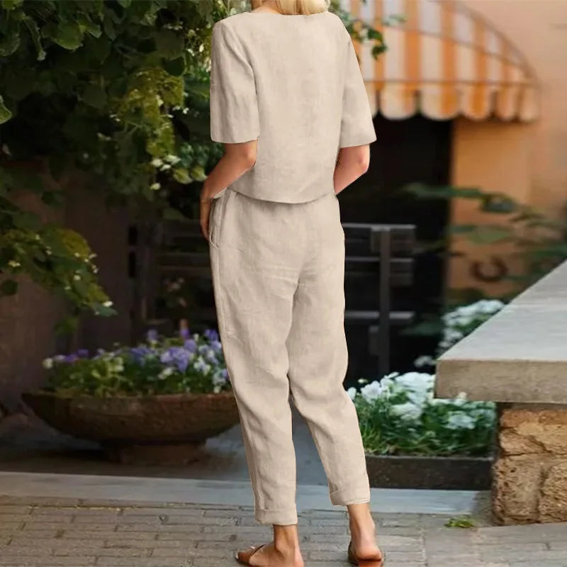 Ensemble coordonné confortable pour femmes Ensemble deux pièces avec haut et pantalon