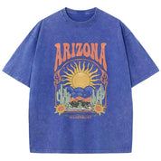 Vintage Arizona oversize T-shirt damski z nadrukiem i luźnym krojem