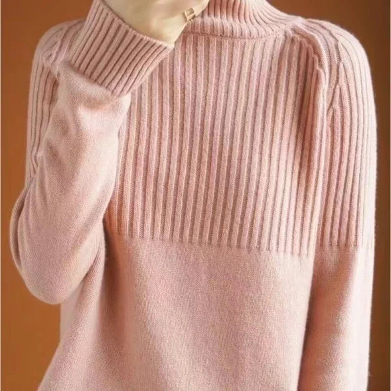 Elegante Warme Dames Coltrui En Geribde Details