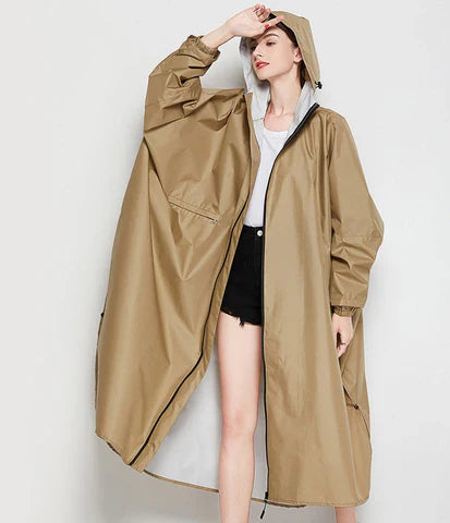 Waterdichte Poncho Regenjas Dames met Capuchon en Opbergtasje