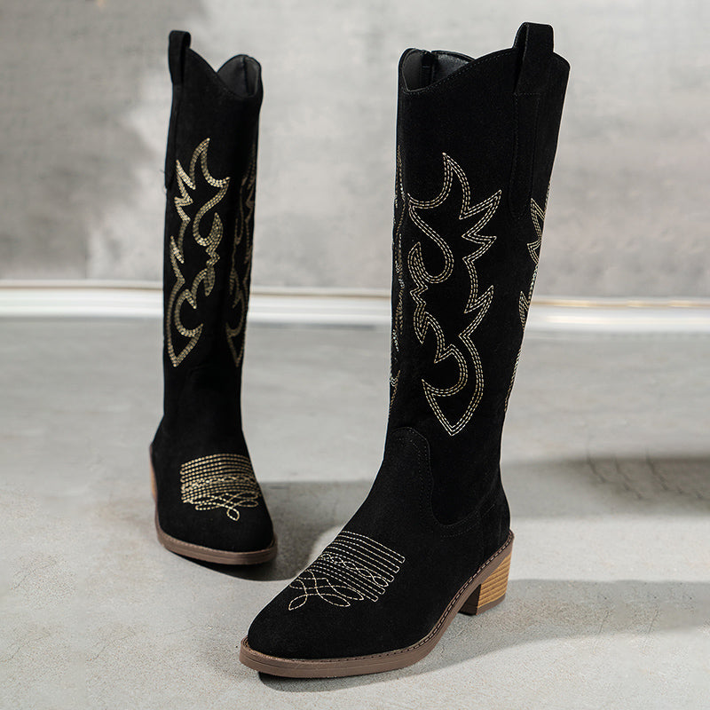 Bestikte Western Cowboylaarzen met Lage Hak voor Dames