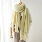 Chic Long Winter Scarf with Fringes for Women