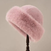Women's Warm Chic Winter Hat with Soft Faux Fur Trim