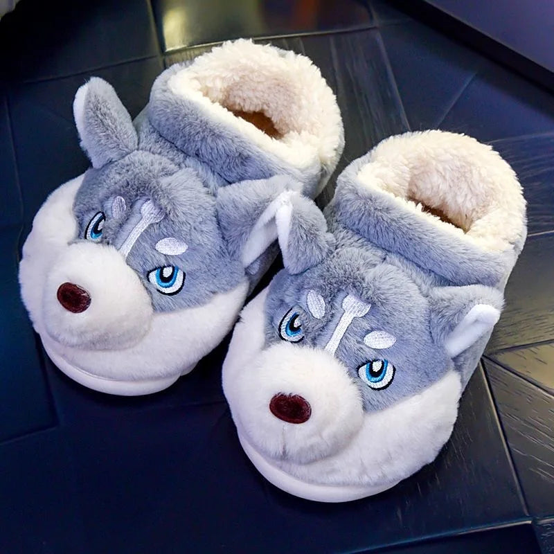 Winter Husky Slippers with Anti-Slip Sole for Women