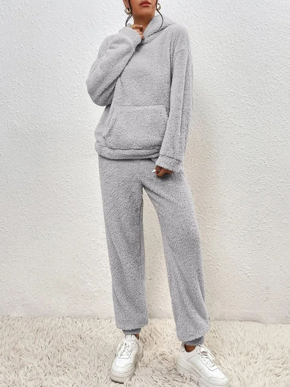 Zachte Teddy Loungewear Hoodie en Joggingpak voor Dames