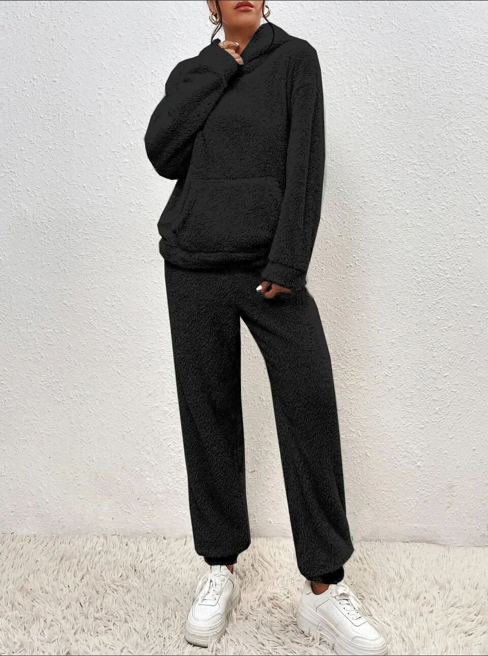 Soft Teddy Loungewear Hoodie and Jogging Set for Women