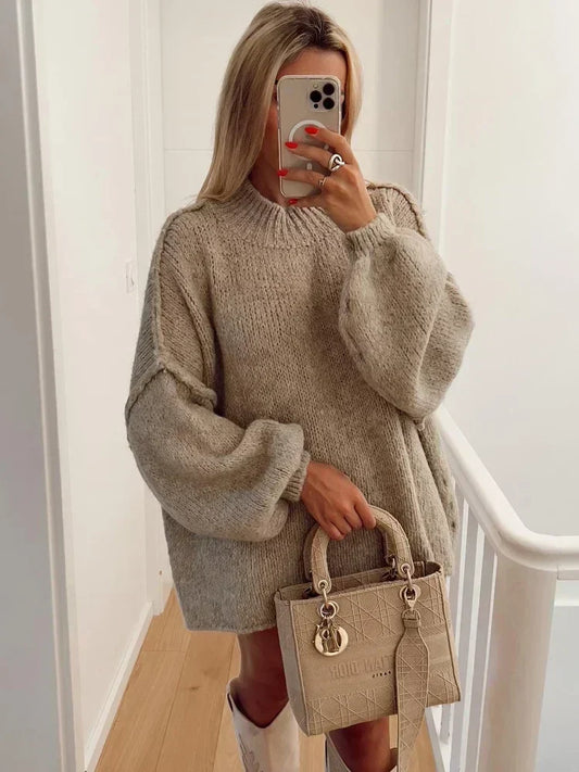 Oversized Gebreide Damestrui voor de Winter