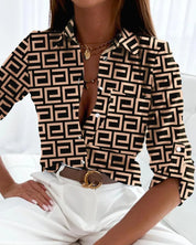 Freya | Button-Down Shirt with Artistic Print for Women