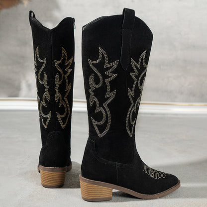 Bestikte Western Cowboylaarzen met Lage Hak voor Dames