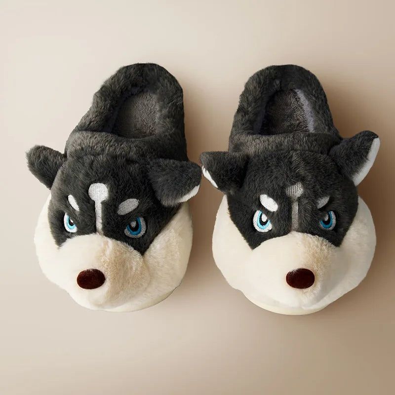 Winter Husky Slippers with Anti-Slip Sole for Women