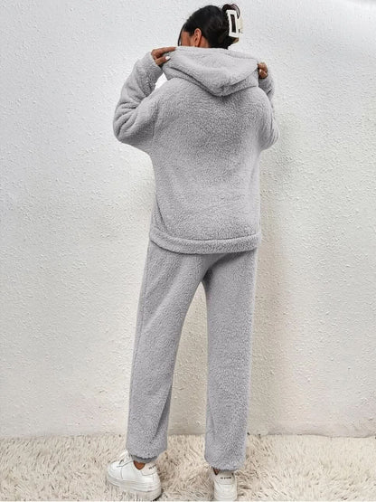 Zachte Teddy Loungewear Hoodie en Joggingpak voor Dames