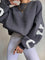 donkergrijze oversized sweatshirt met witte CHICAGO NEW YORK 2012 print achterop