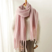 Chic Long Winter Scarf with Fringes for Women