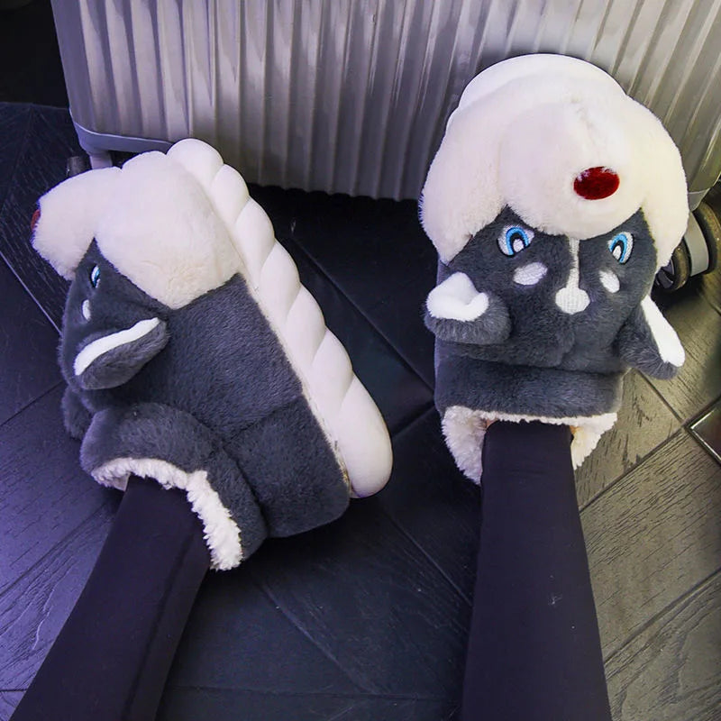 Winterse Husky pantoffels met Anti-Slip Zool voor Dames