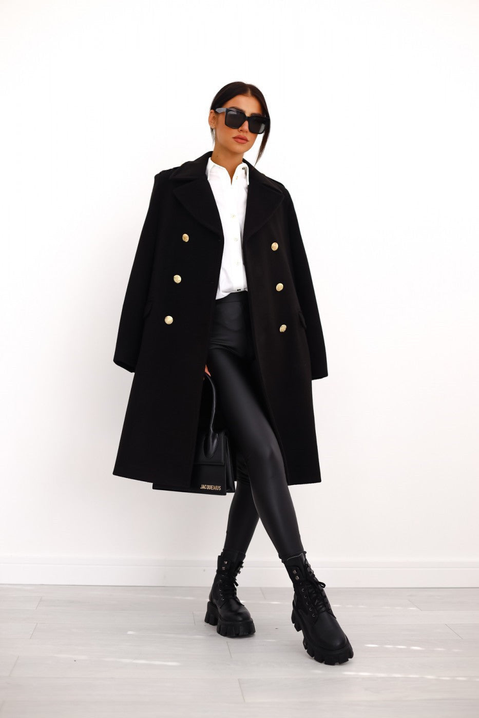 Women's Midi Winter Coat with Buttons