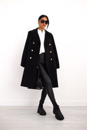 Women's Midi Winter Coat with Buttons