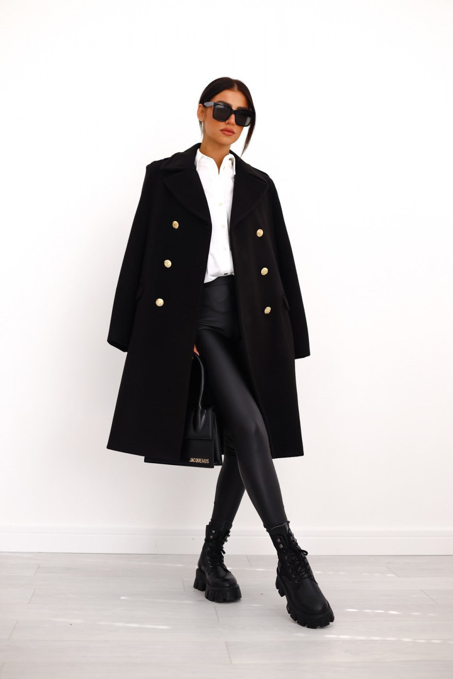 Women's Midi Winter Coat with Buttons