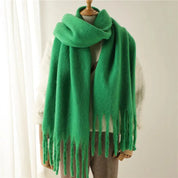 Chic Long Winter Scarf with Fringes for Women