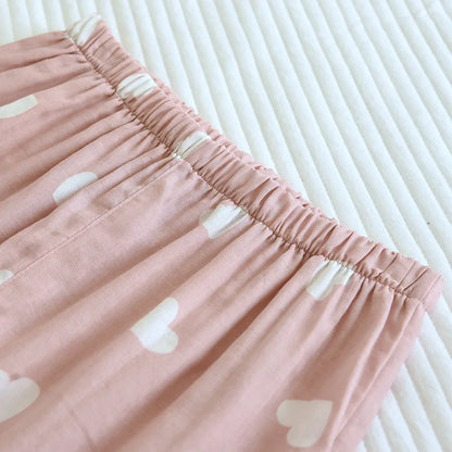 Dames Pyjama Set Lange Mouwen Broek Hartjes
