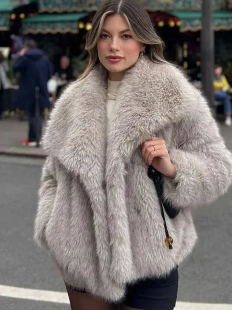 Faux Fur Luxe Zachte Winterjas Oversized Dames