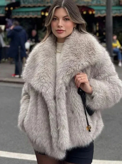 Faux Fur Luxe Zachte Winterjas Oversized Dames