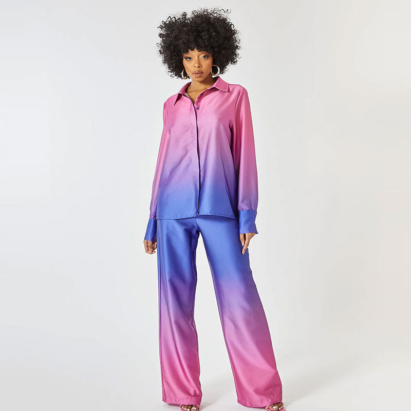 Zoey - Zomerse Tweedelige Set met Color Fade Dames