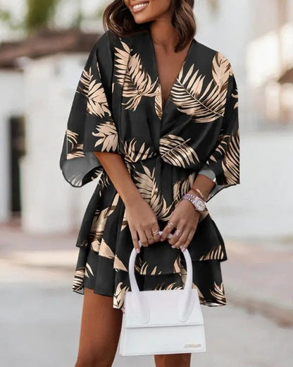 Joyce - Wijde mini jurk met zomerse flair