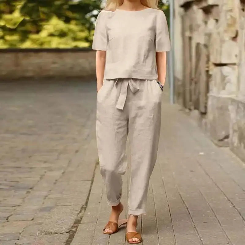 Ensemble coordonné confortable pour femmes Ensemble deux pièces avec haut et pantalon