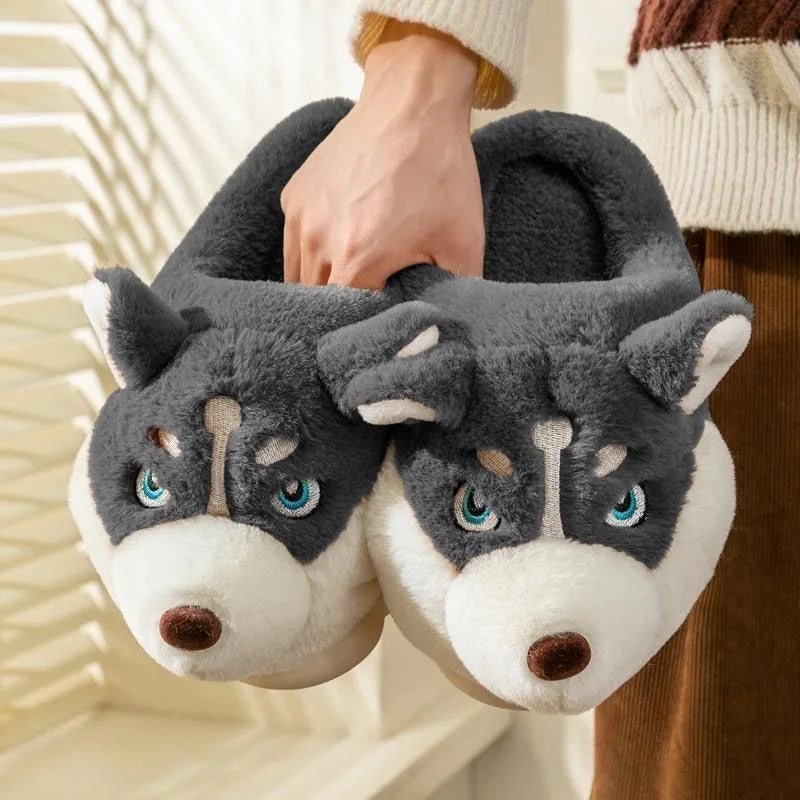Winter Husky Slippers with Anti-Slip Sole for Women