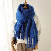 Chic Long Winter Scarf with Fringes for Women