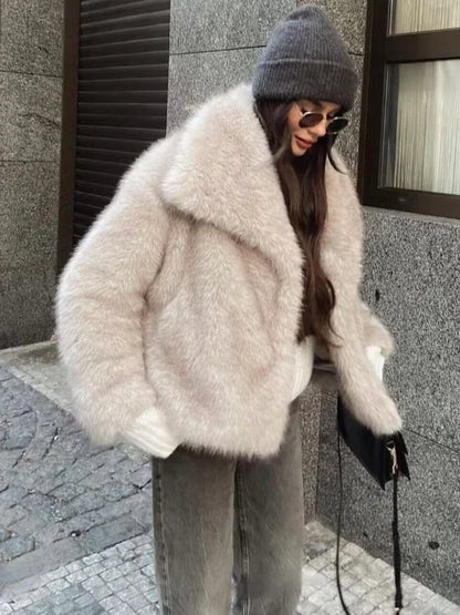 Faux Fur Luxe Zachte Winterjas Oversized Dames