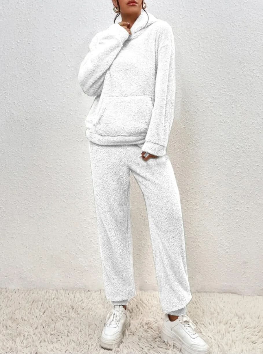 Soft Teddy Loungewear Hoodie and Jogging Set for Women