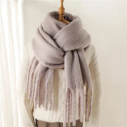 Chic Long Winter Scarf with Fringes for Women