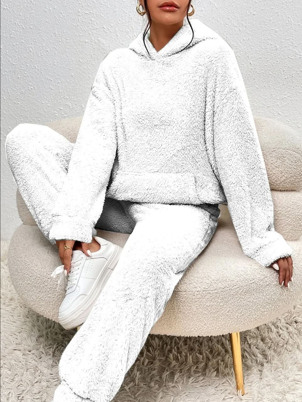 Zachte Teddy Loungewear Hoodie en Joggingpak voor Dames