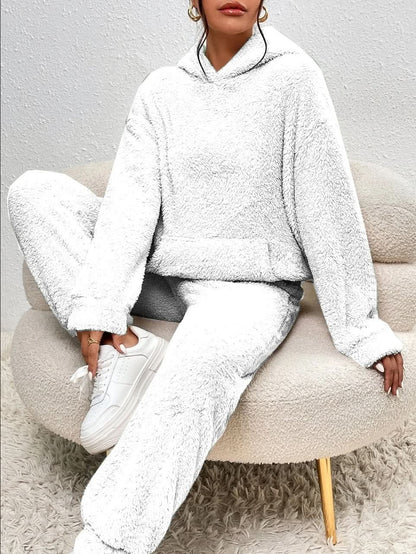 Zachte Teddy Loungewear Hoodie en Joggingpak voor Dames