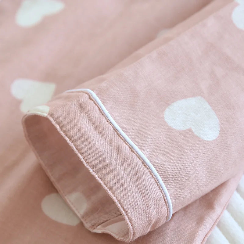Dames Pyjama Set Lange Mouwen Broek Hartjes